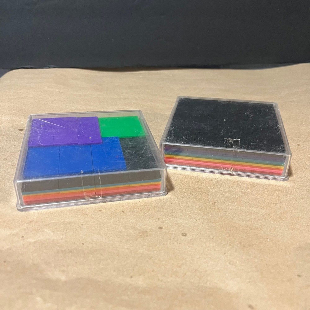 Plastic Rainbow fraction tile set complete + an incomplete set math learning