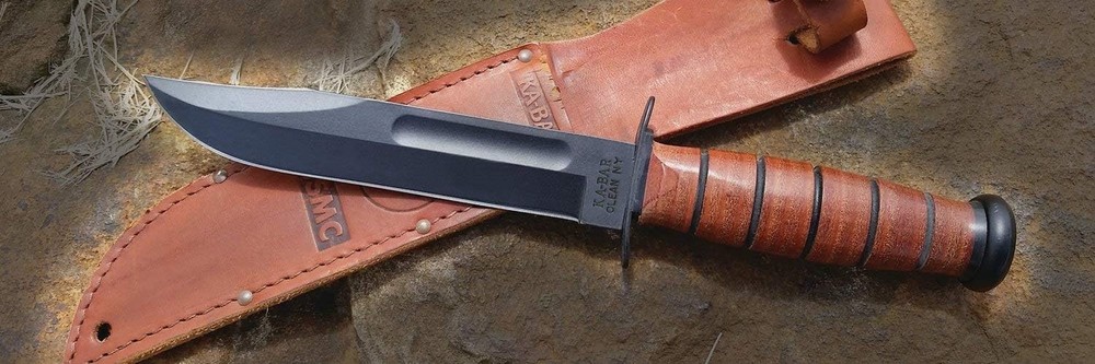 Robust Full-Size Combat Knife with 20-Degree Edge - Leather Handled & Sheathed