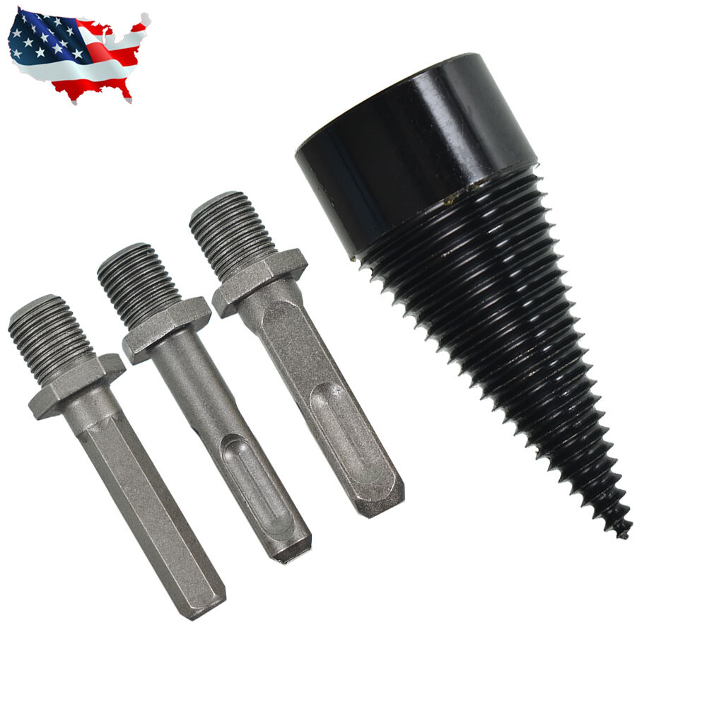 Hex+Square+Round 42mm Firewood Log Splitter Drill Bit Set 3pcs Removable