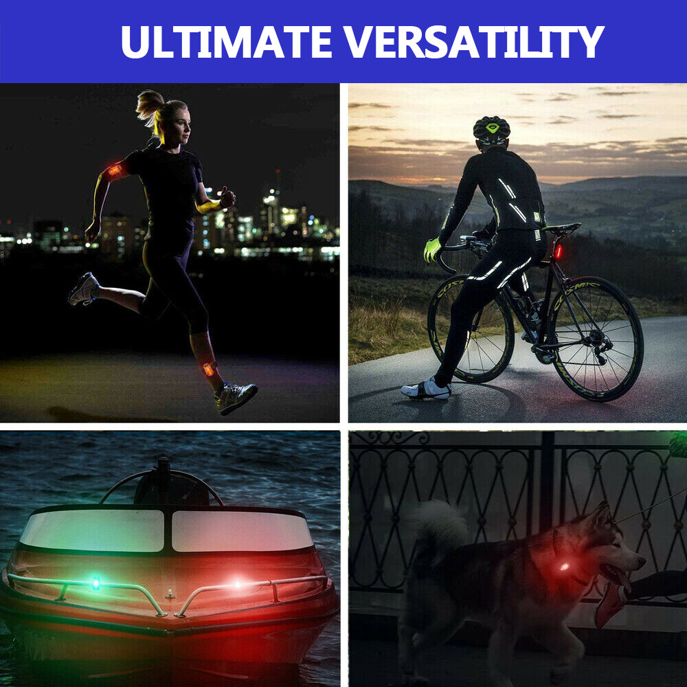 1-8PCS LED Night Safety Light Clip On Strobe Running Lights For Cycling Warning
