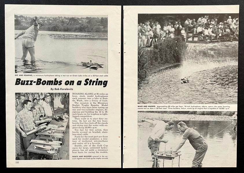 Seafair Trophy Race Tether Hydroplanes 1961 pictorial “Buzz-Bombs on a String”