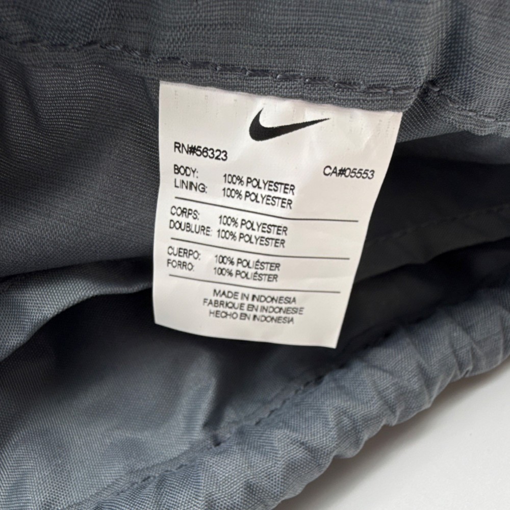 Nike Raiders Drawstring Gym Bag Gray Black Polyester Adjustable Strap Zip Pocket