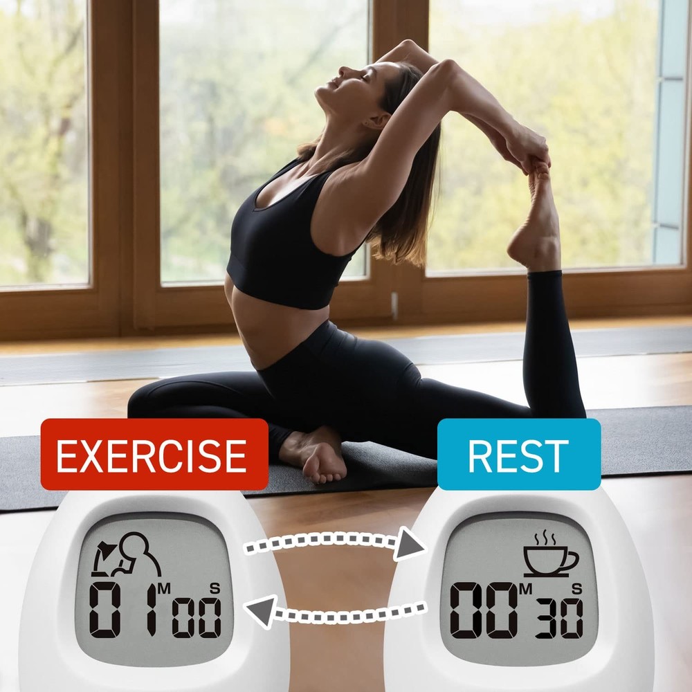 dretec Interval Timer Stopwatch | Count-Down & Count-up | Notification Green