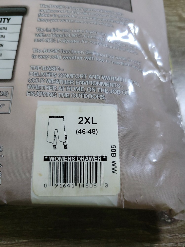 COLDPRUF® Base Layer, Women's Basic Pant – White, 2- Large. Long Underwear