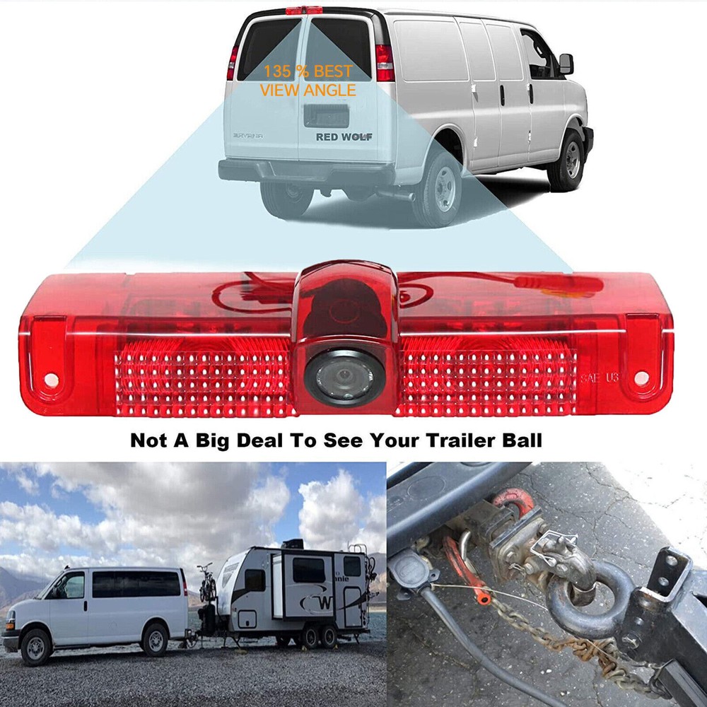 3rd Brake Light Backup Reverse Camera For Chevy Express GMC Savana Van 2003-19