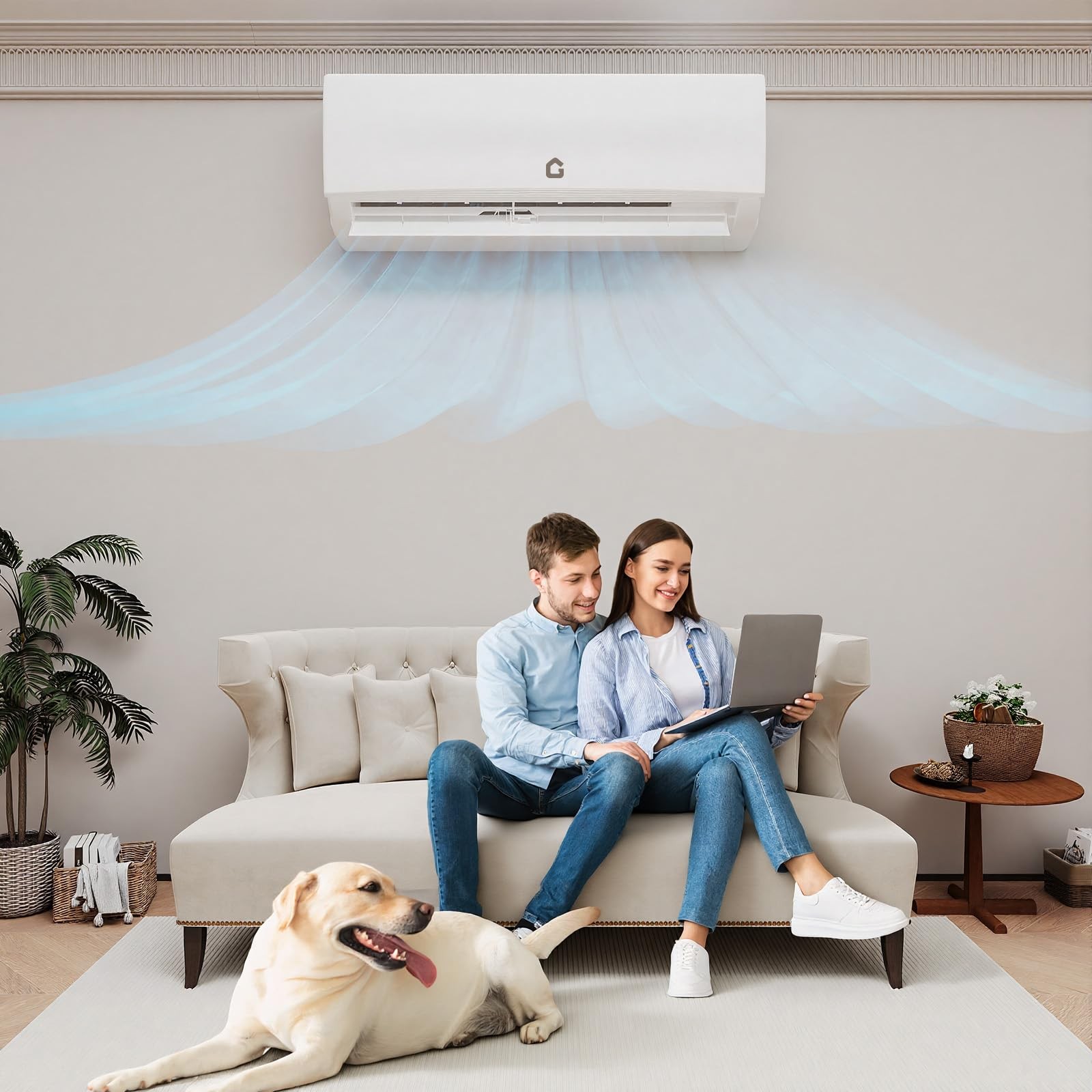 18000 BTU Ductless Dual Zone Mini Split Air Conditioner AC Unit Heat Pump 9K+9K
