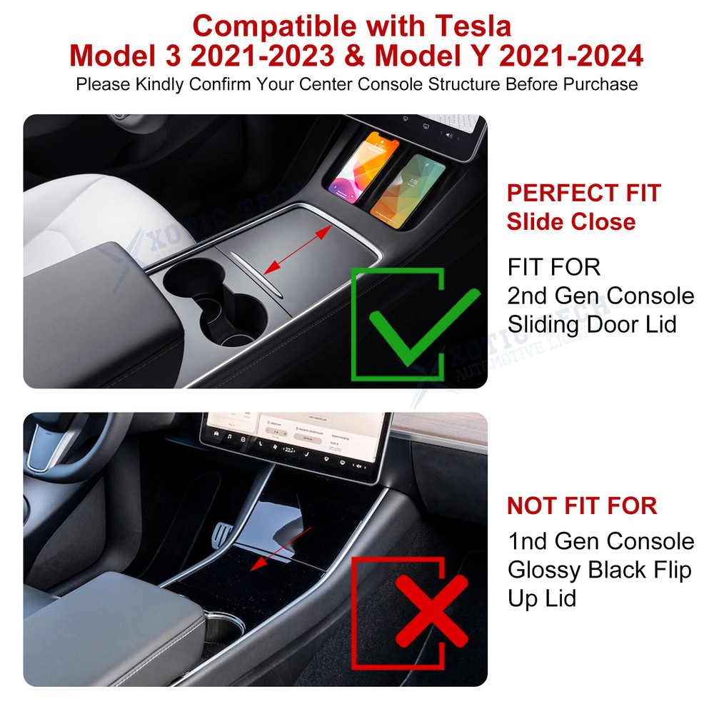 For Tesla Model 3&Y Console Insert Tray Armrest Compartment Storage Holder Kit