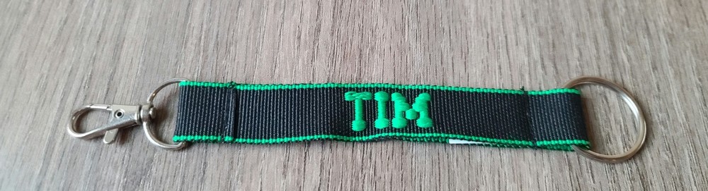 New Tim Personalized Keychain Black and Green