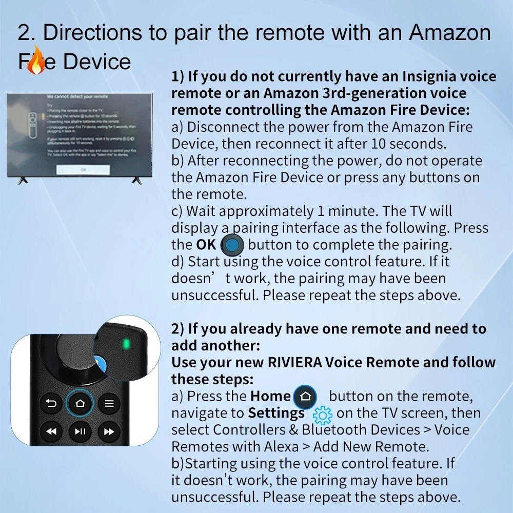 New Amazon Fire TV Replacement Remote Control For Stick 4K Max Streaming Device