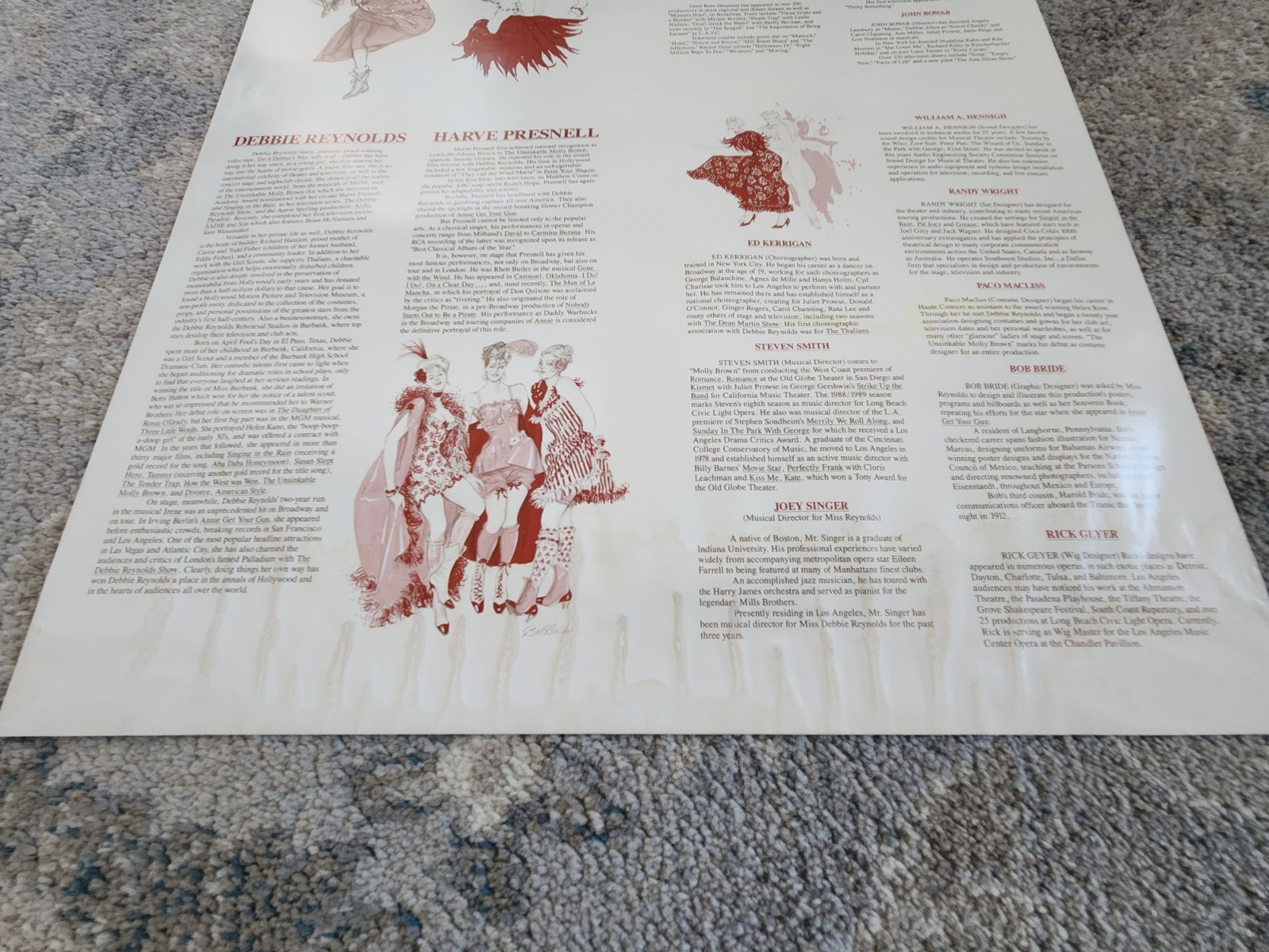 The Unsinkable Molly Brown 24 x 18 Poster Signed Debbie Reynolds Harve Presnell