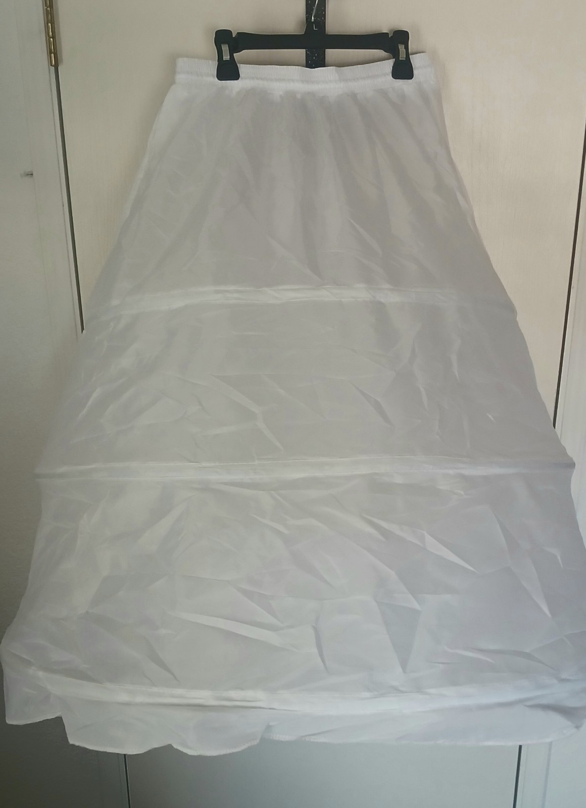 3 Hoop White Crinoline Skirt Long for A Line Bridal Dress Gown Slip Petticoat XL