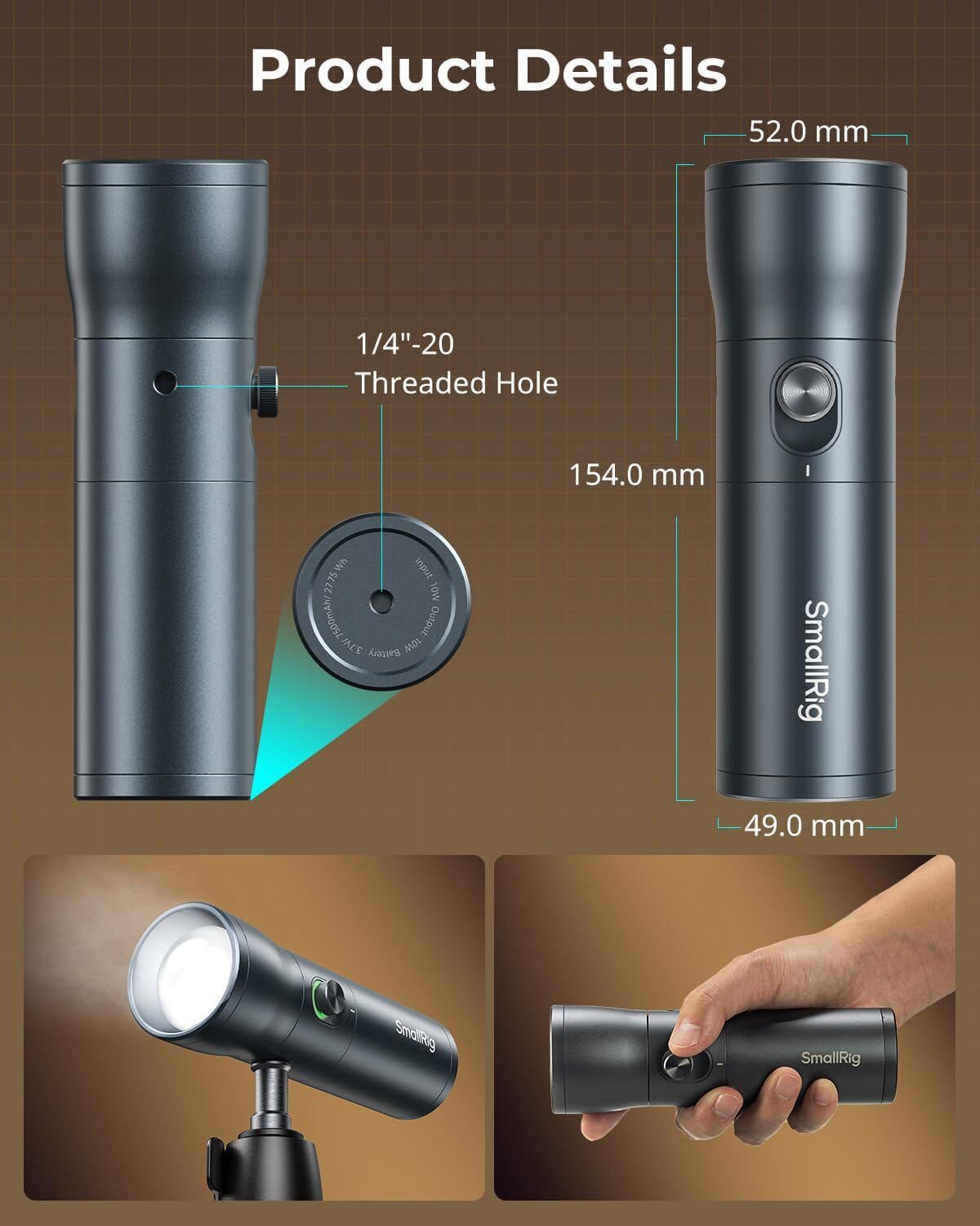 SmallRig RF 10C Portable Hand Focusable LED Video Light with 20 Pcs Filters