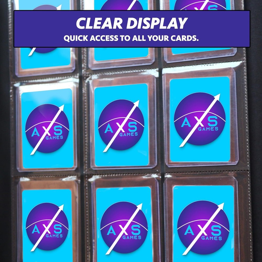 AXS Games Toploader Binder, Holds 252 Toploaders 9-Pocket Top Loader Storage