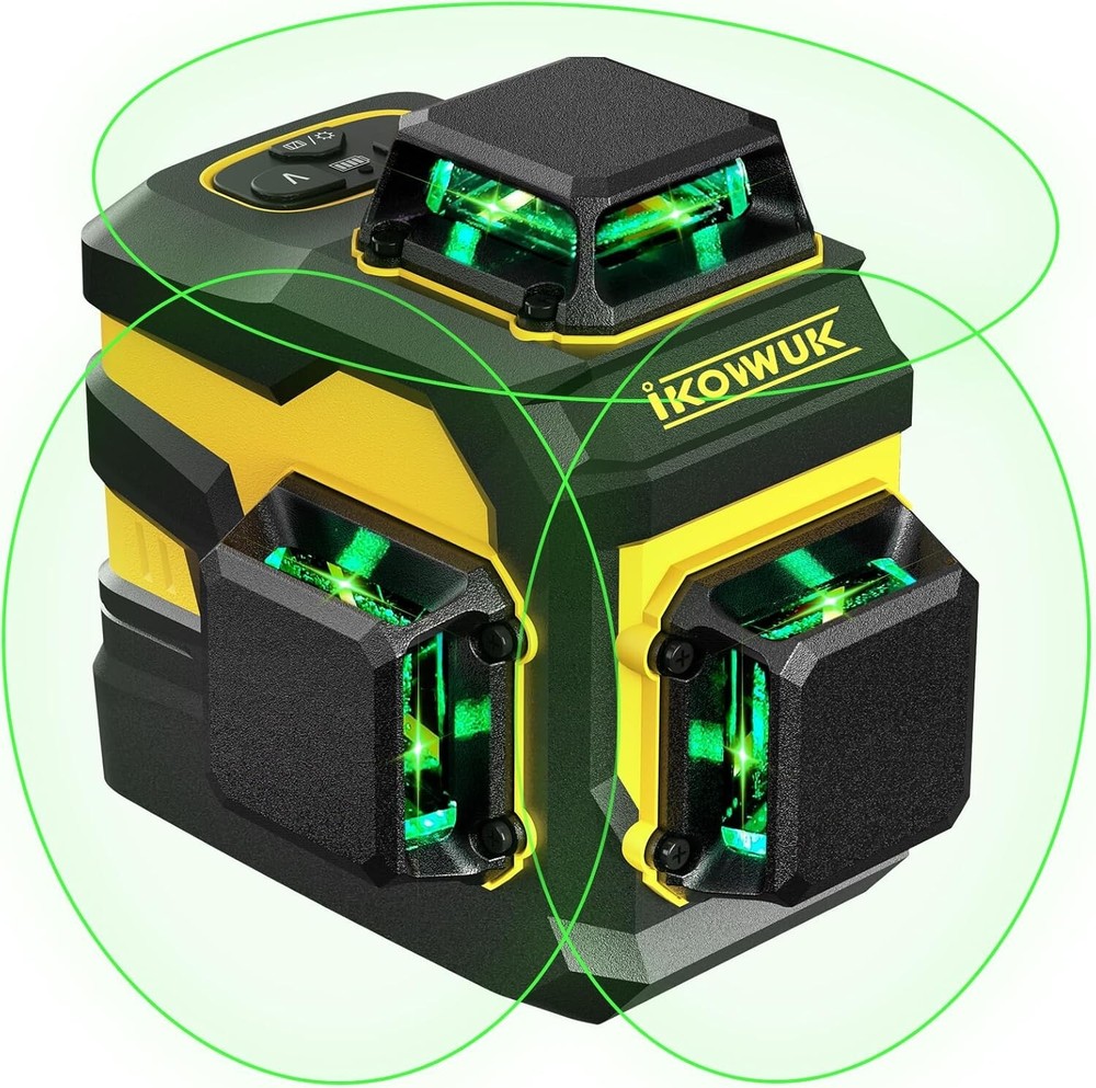 3x360° Laser Level with Remote Control - Precise Picture Hanging & Construction