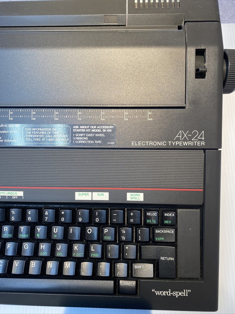Brother AX-24 Correcting Portable Electronic Typewriter Machine - Tested ~