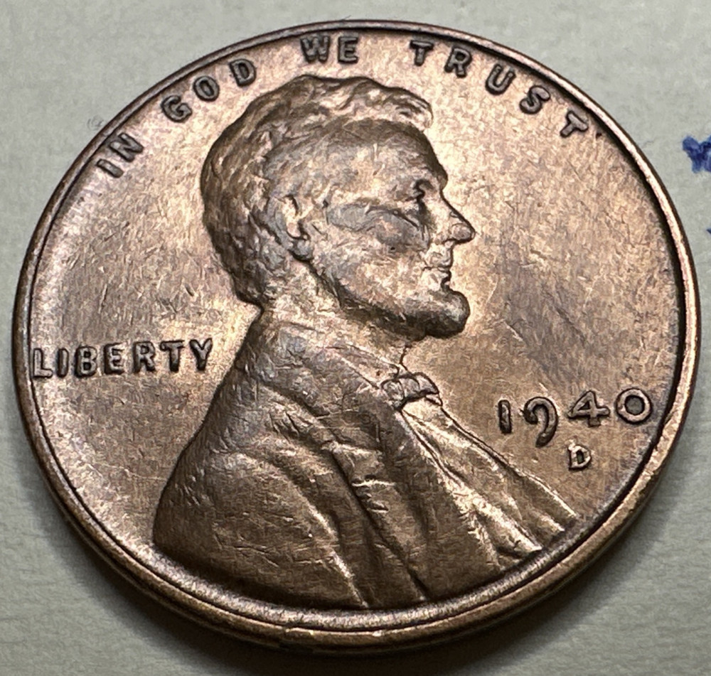 1940 D Lincoln Wheat Penny CENT 1C 562X