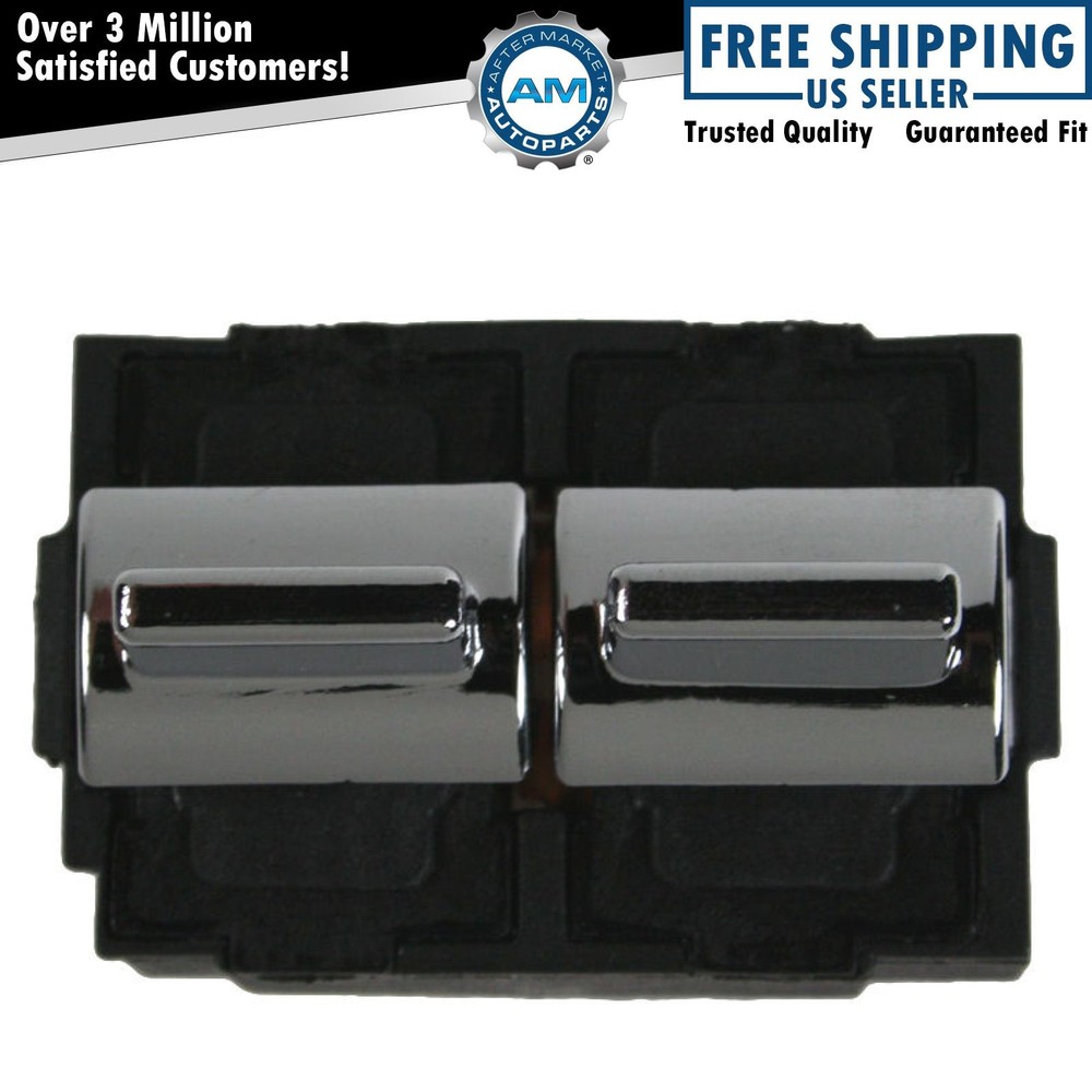 Power Window Switch 2 Button 6 Prong Chrome for 78-90 GM Pickup Truck