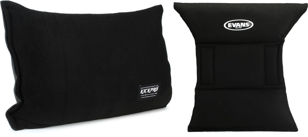 KICKPRO Weighted Kick Drum Pillow - Black + Evans EQPAD Value Bundle
