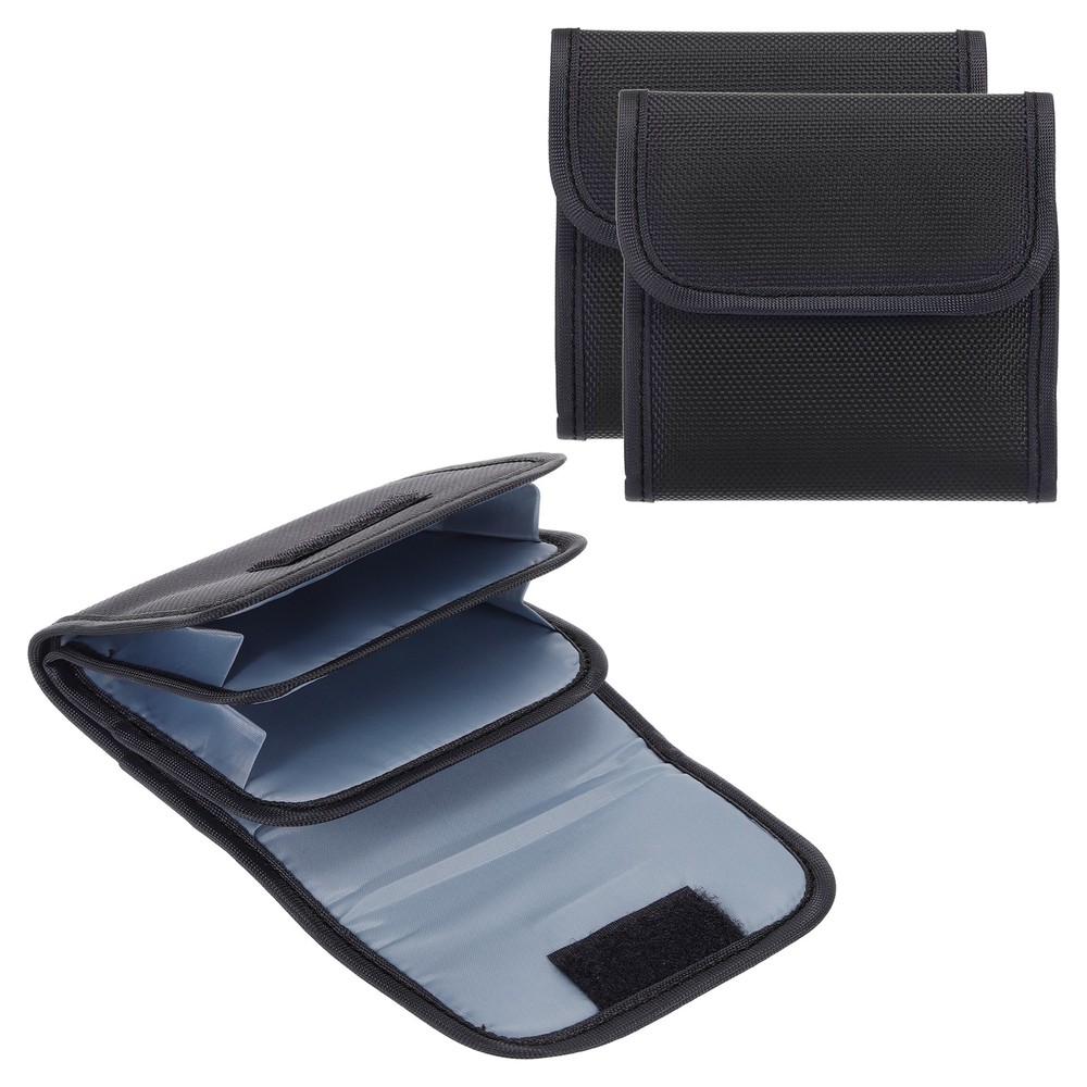 2Pcs 82mm Camera Filter Case 3 Pocket Camera Filter Case Pouch Black