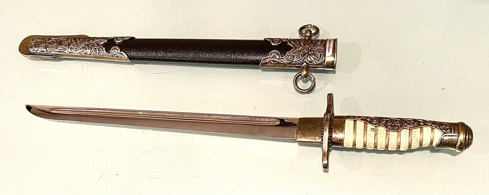 Vintage Unused Spain Quality Repro Japan WW2 Officer Tanto Daggef Knife Scabbard