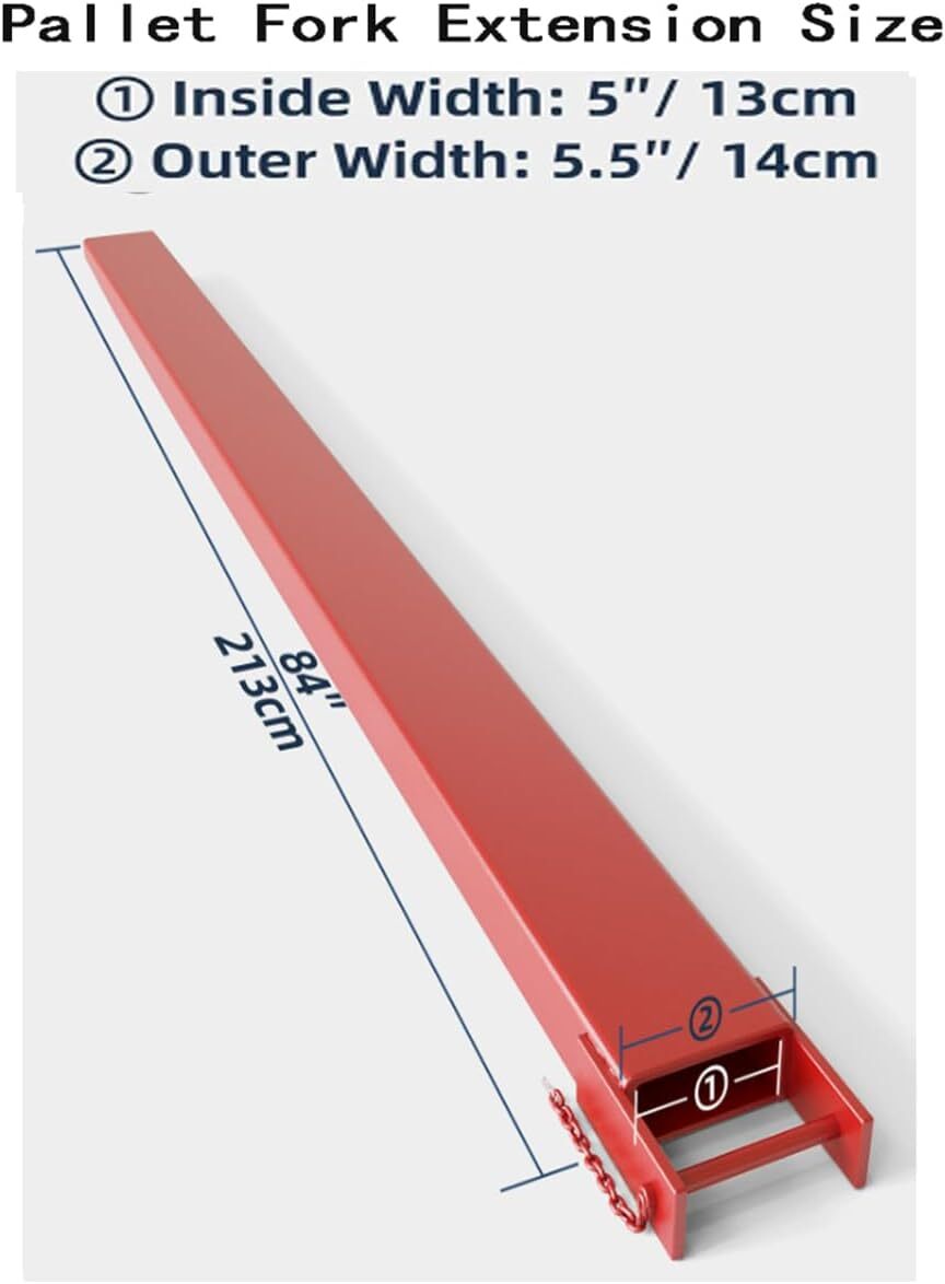2X Forklift Pallet Fork Extension 5500LBS W/ Tire Chain Heavy Duty Alloy Steel