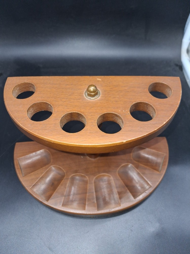 MCM Walnut Half Moon 6 Pipe Rack Nice!