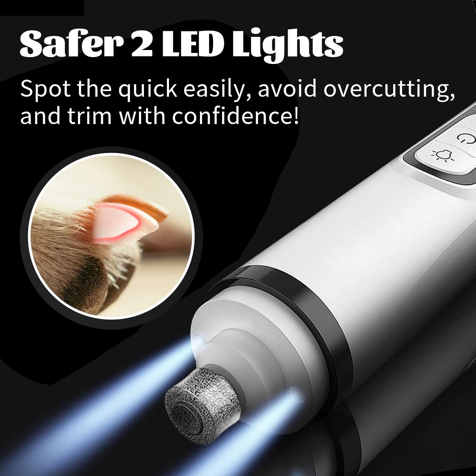 Silent Groom Pro Nail Grinder 2026 Upgraded with 2 LED Light & 3Speed 2000mah...