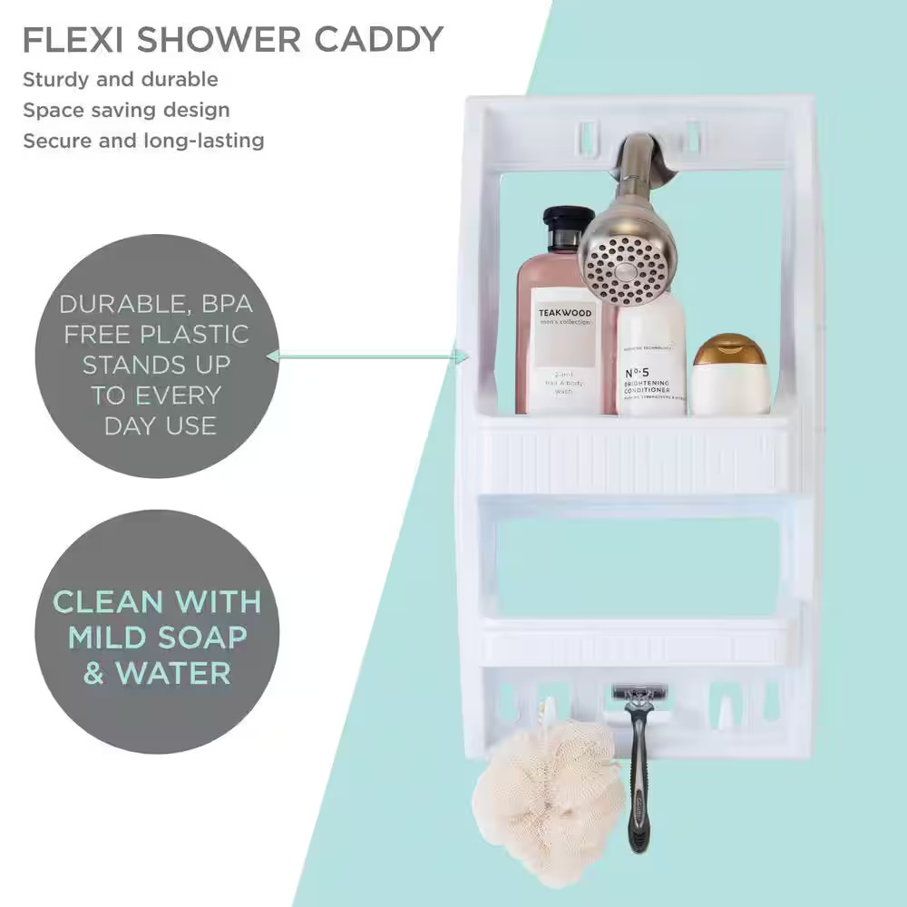 Multi Hanging Option Shower Caddy in White