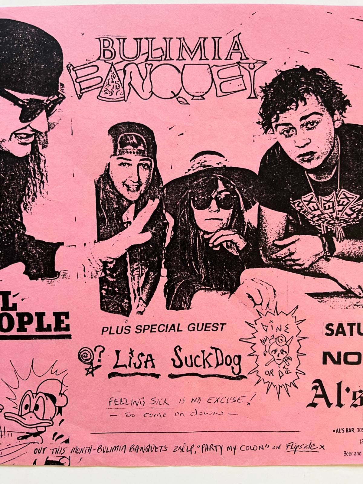Lisa Suckdog Bulimia Banquet Chemical People Flyer Concert Punk Poster
