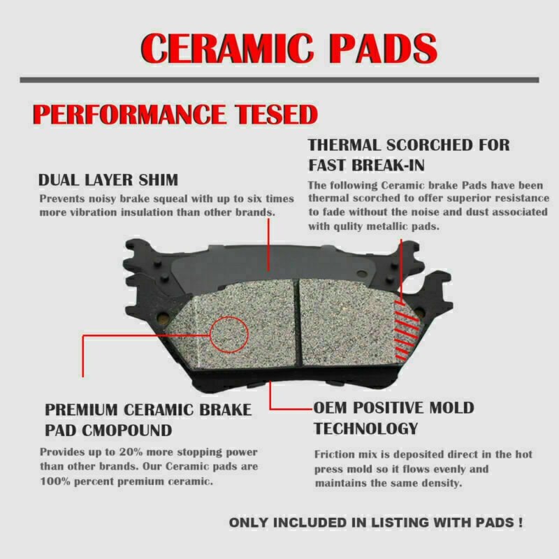 Front Rear Drilled Rotors Ceramic Brake Pads for Suburban Silverado 1500 Tahoe