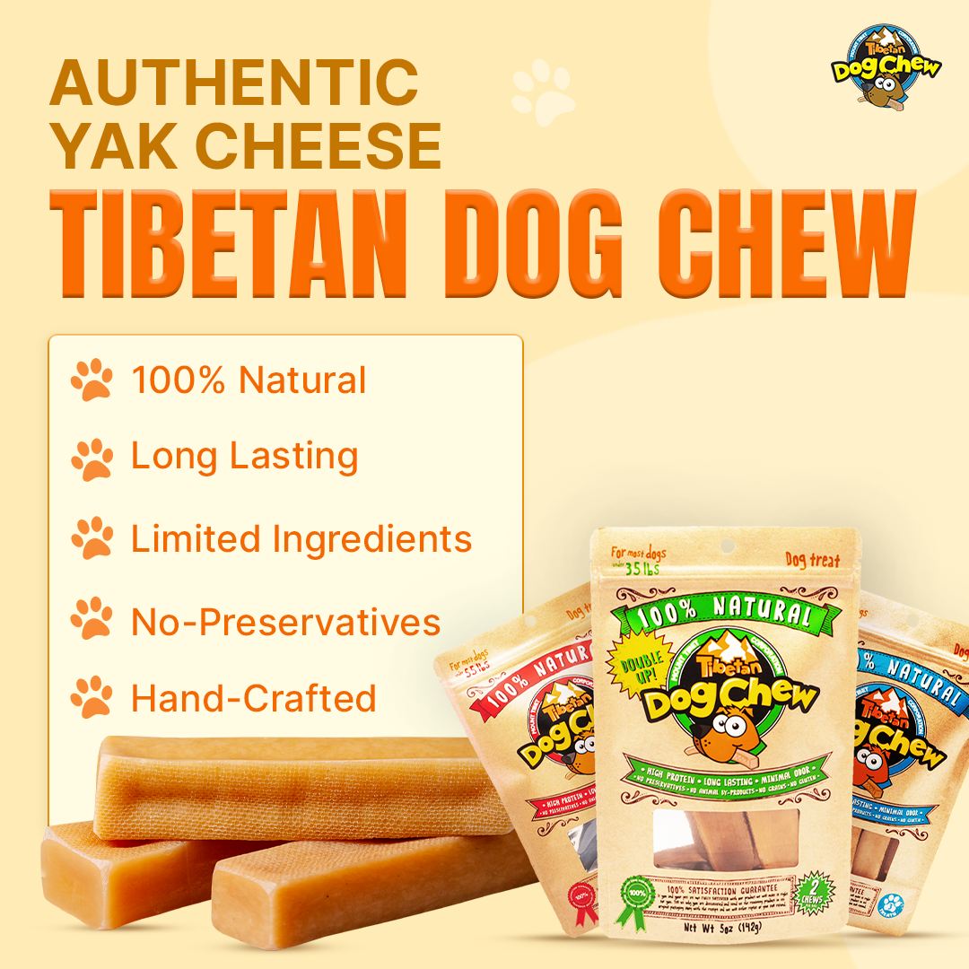 Yak Cheese Dog Chews for XL dogs 3lbs, All Natural and Long lasting Hard Chews