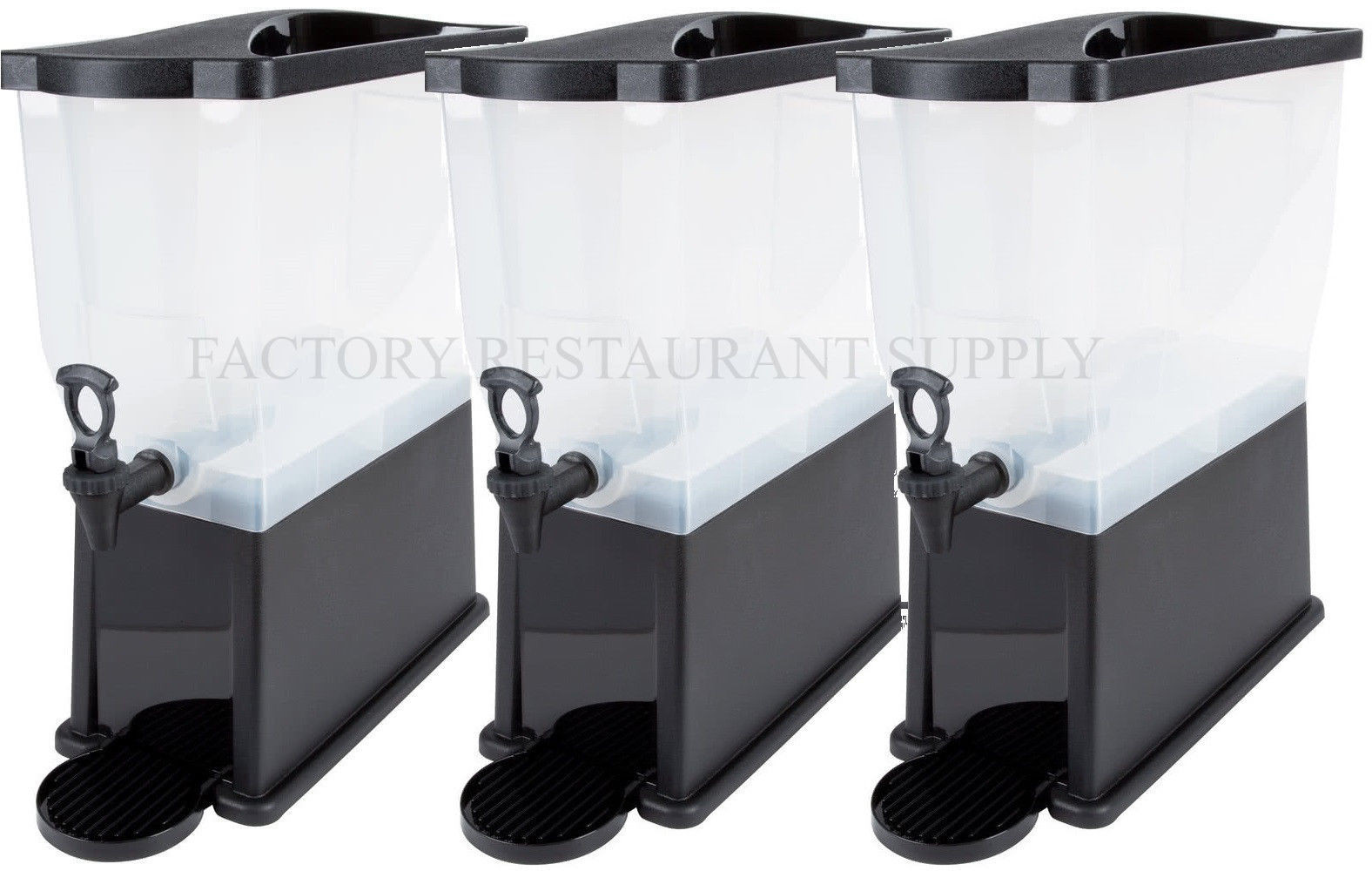 3 PACK Black 3 Gallon Plastic Iced Tea Punch Juice Beverage Drink Dispenser
