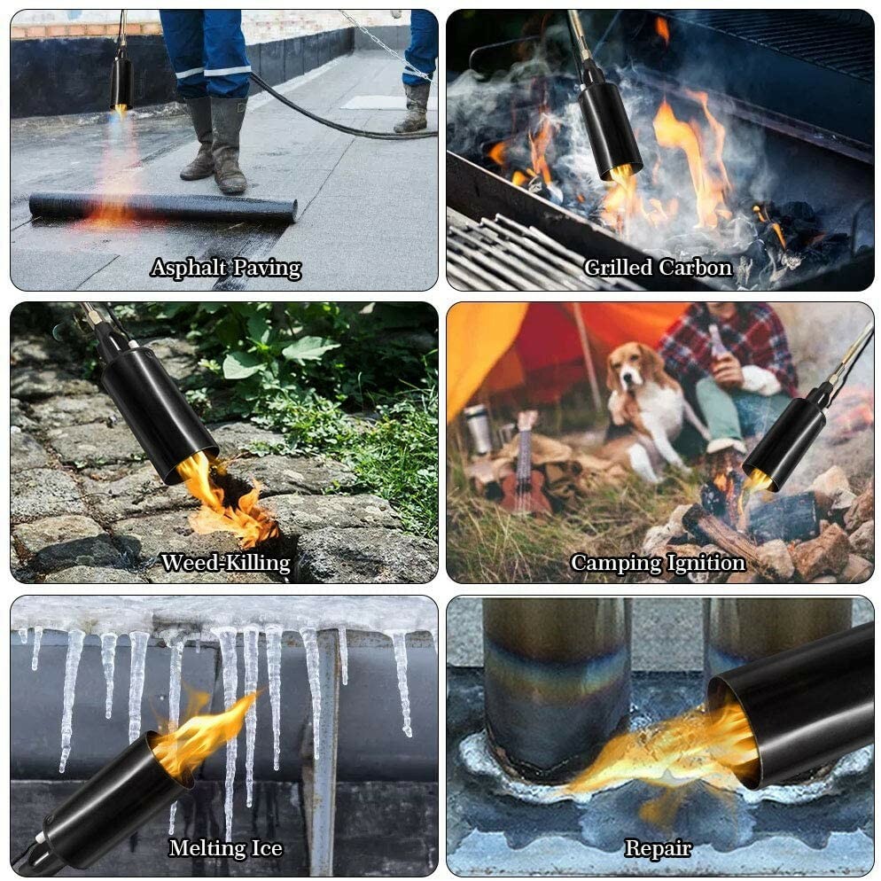 TOAUTO Propane Torch Weed Burner Torch Double Switch with Push Button Igniter