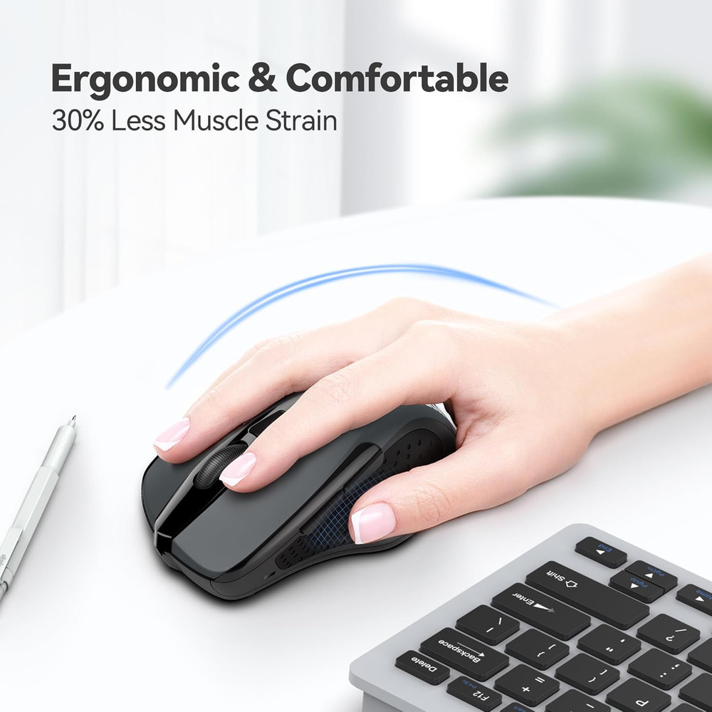 Wireless Mouse, 2.4G Ergonomic Optical Mouse, Computer Mouse