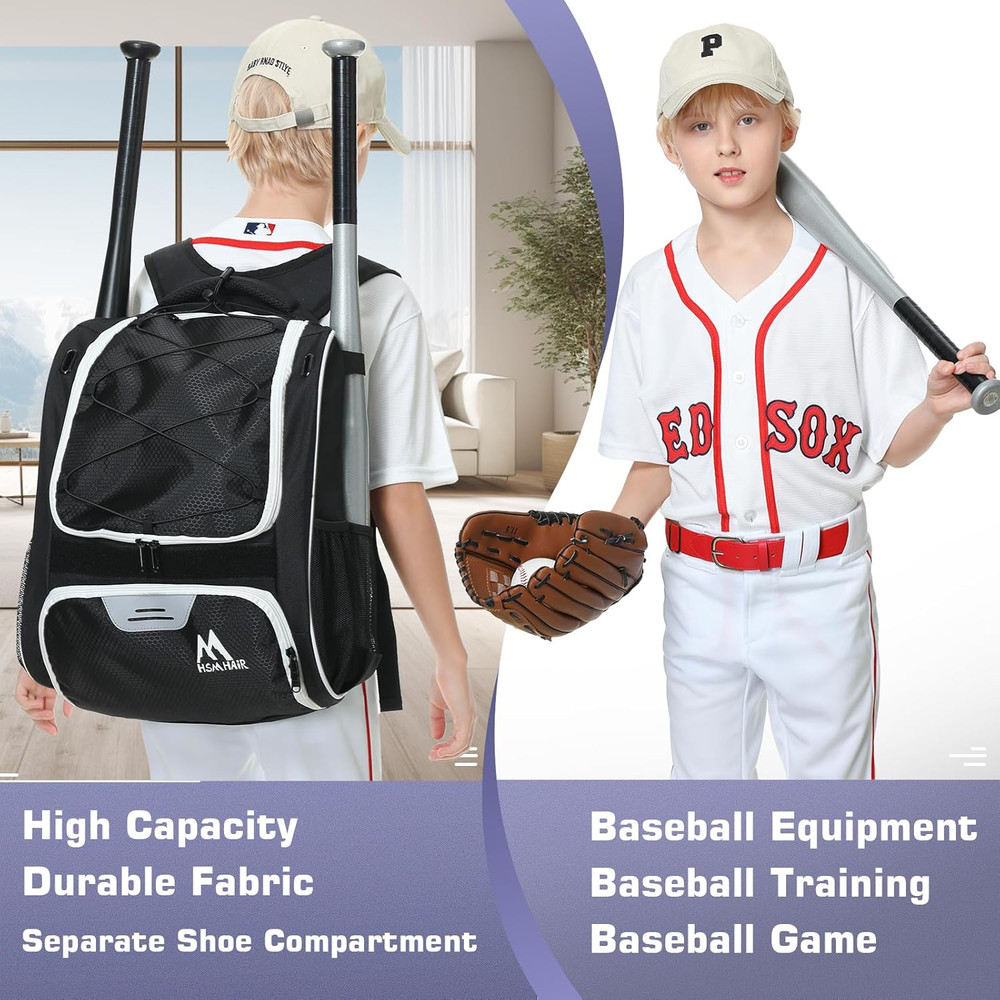 Baseball Bag-Baseball Backpack Holder for Baseball, Large Main Compartment,Softb