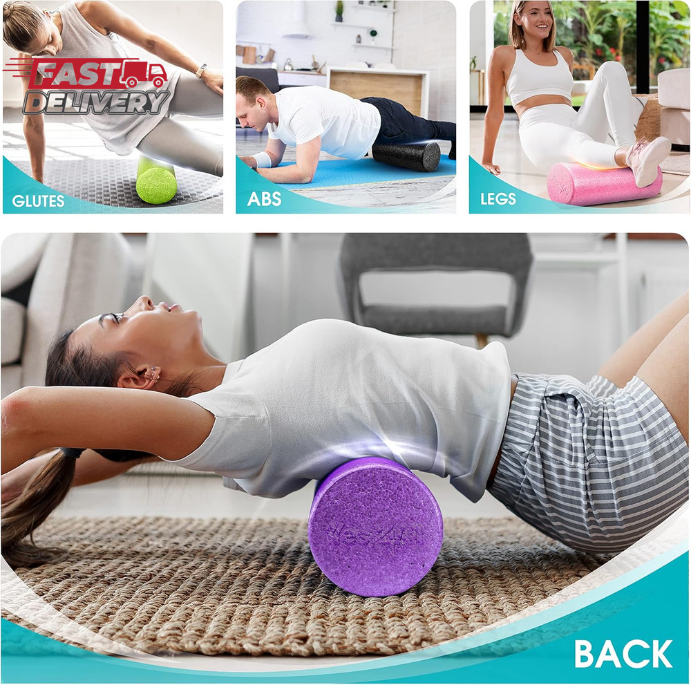 Yes4All High-Density EPP round Back Roller Foam, Exercise Foam Roller for Yoga,