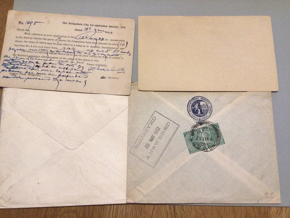 British India 4 vintage postal covers Ref 64142