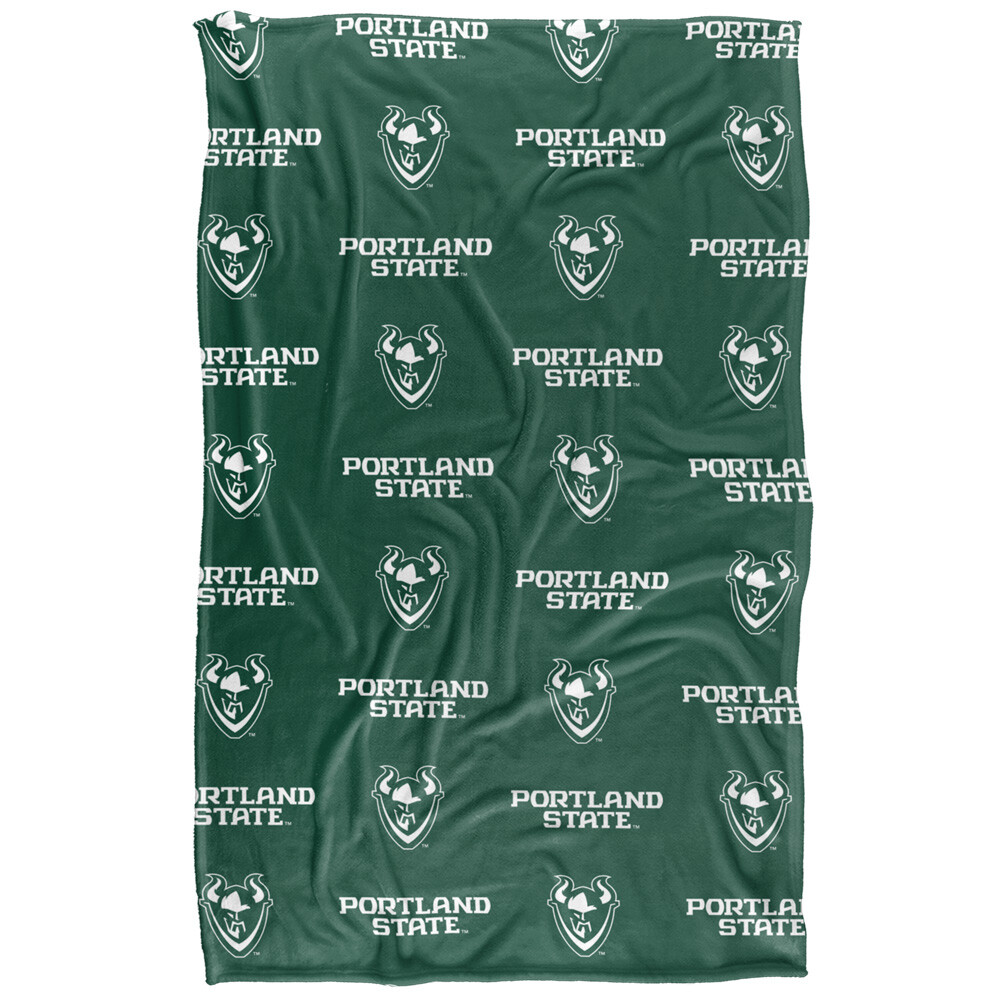 Portland State University Logo Pattern Silky Touch Super Soft Throw Blanket