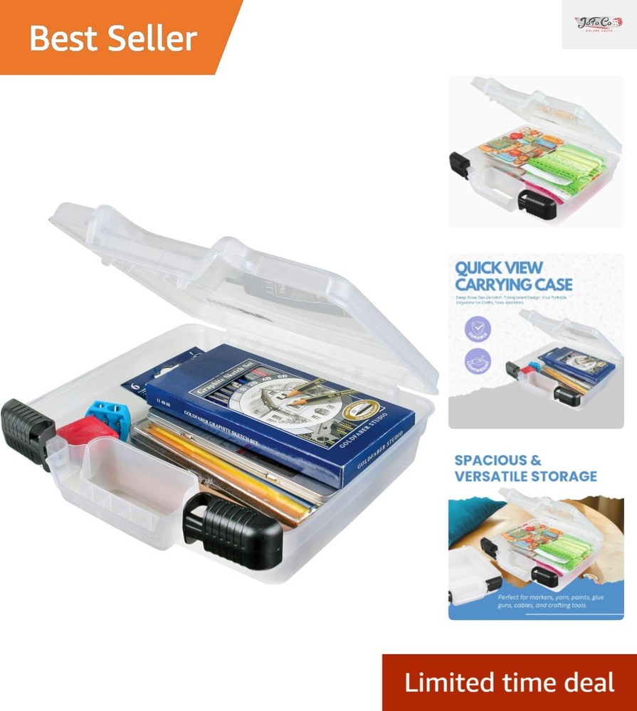 Translucent 10-Inch Quick View Lockable Art Organizer - Durable Craft Case