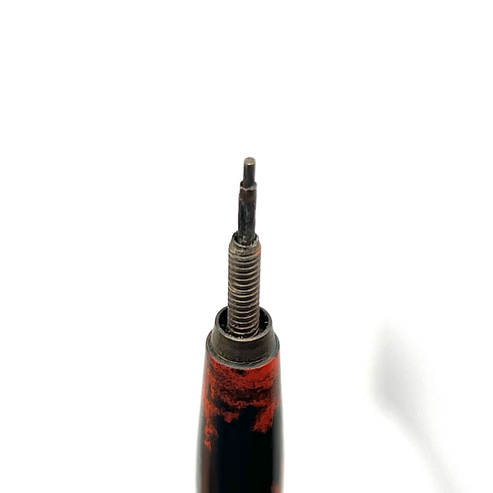 VTG Mabie Todd Fyne Poynt Orange Wood Grain Gold Trim 5-1/16" Twist Pencil