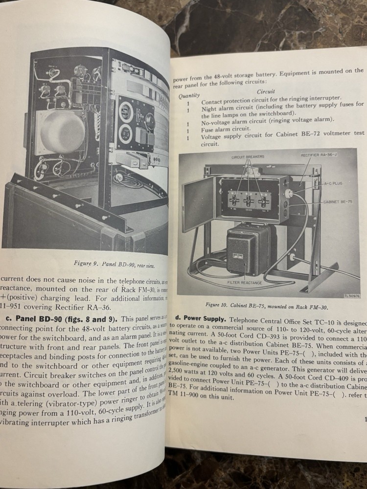 1945 TECHNICAL MANUAL TELEPHONE CENTRAL OFFICE SET TC-10