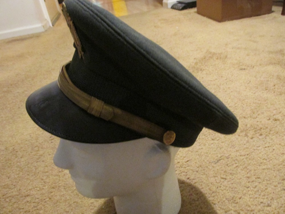 Pair WW2 US army officers visor caps
