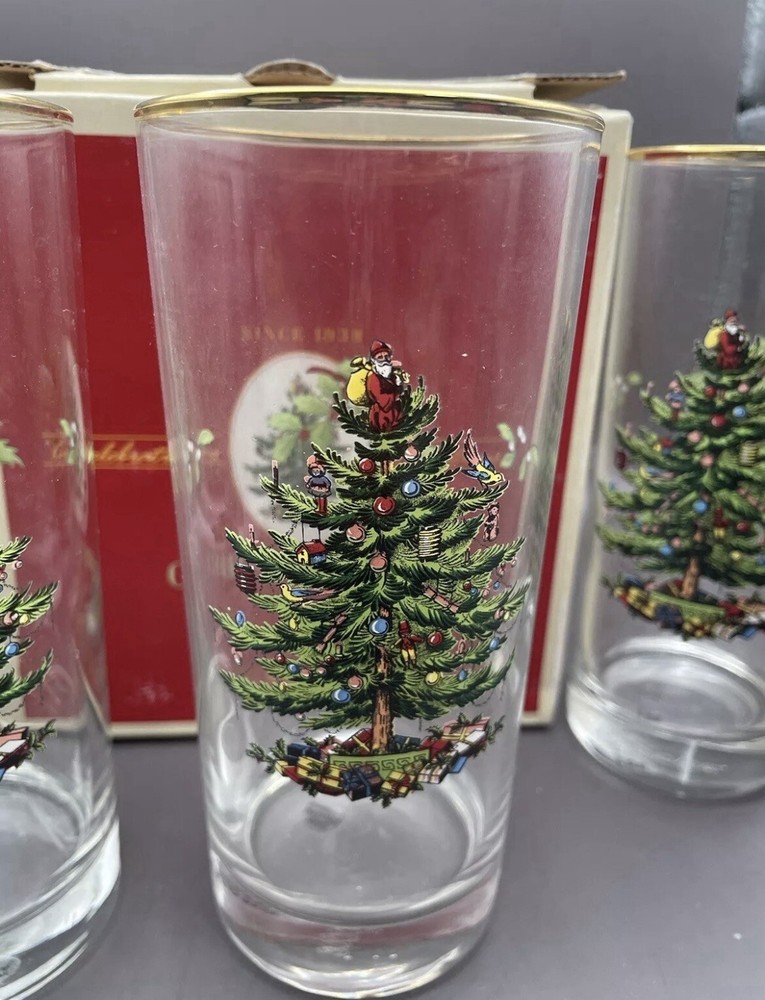 Spode Christmas Tree Highball Glassware Set Of 4