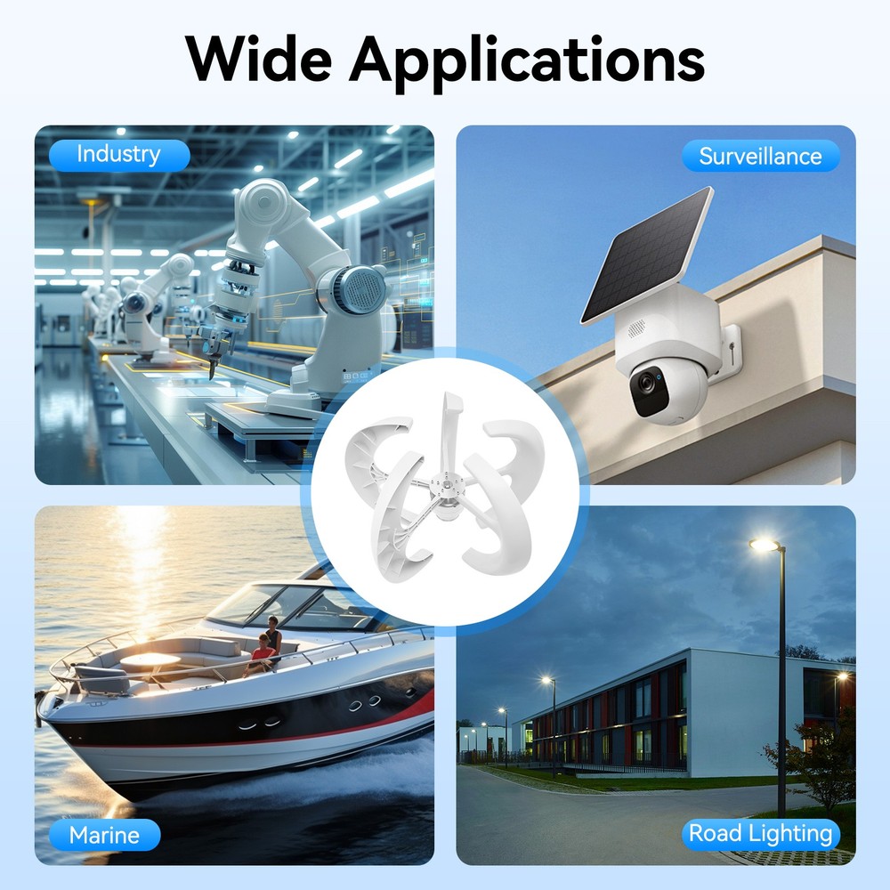 600W 24V Vertical Axis Wind Power Turbine Generator Controller Home Windmill