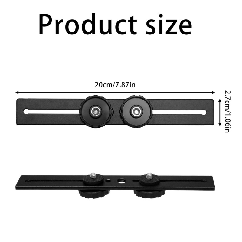 Double Flash Brackets 1/4in Screw Tripod Mount Bracket for DSLR Camera LED Light