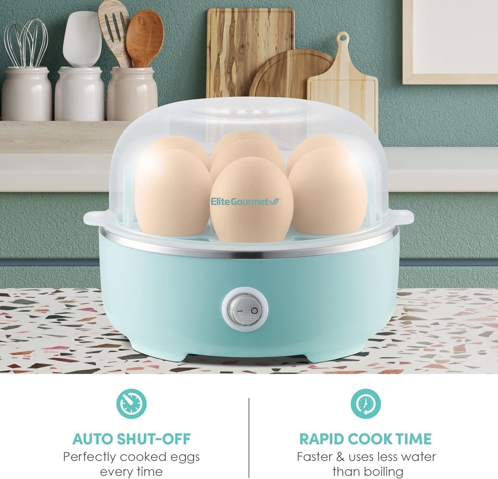 Easy Egg Cooker Electric 7-Egg Capacity, Soft, Medium, Hard-Boiled Egg Cooker...