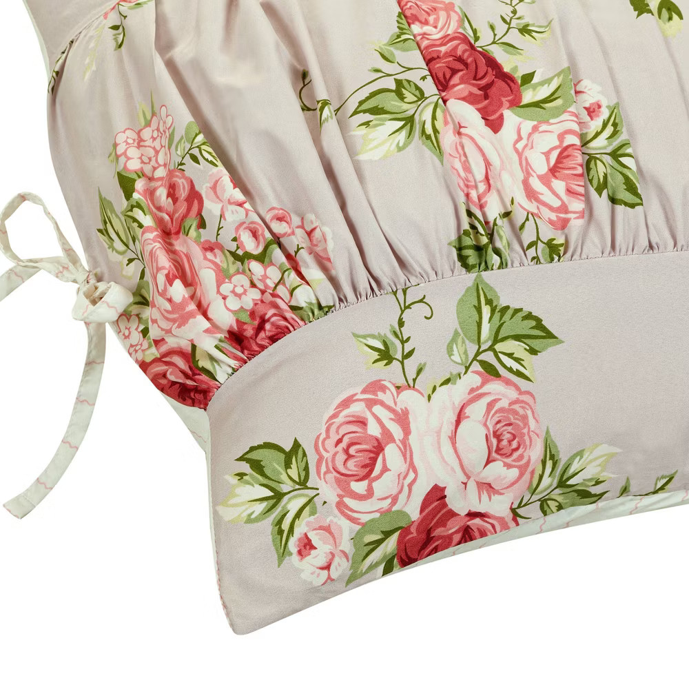 Twin Ruched Comforter Set Pink Floral