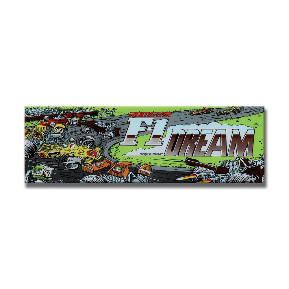 F-1 Dream Premium Arcade Marquee Insert Reproduction Header Backlit