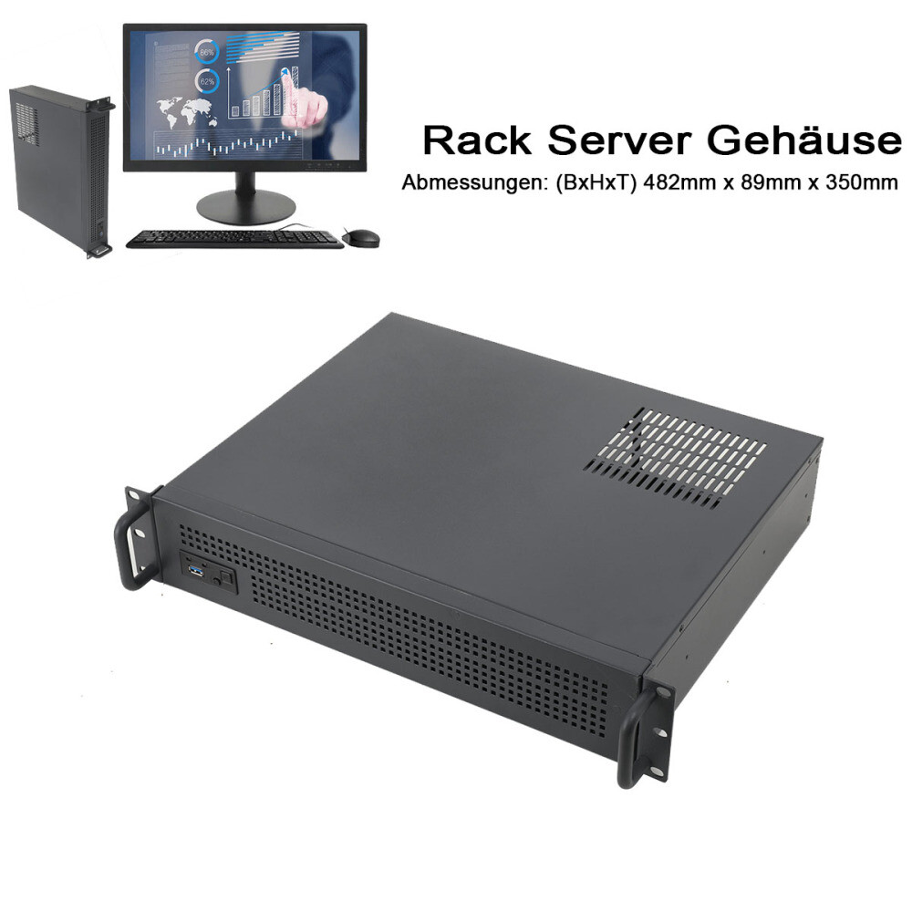 2U Server Chassis Rackmount Computer Case | 3X3.5" HDD Bays 1X2.25" Drive Ways