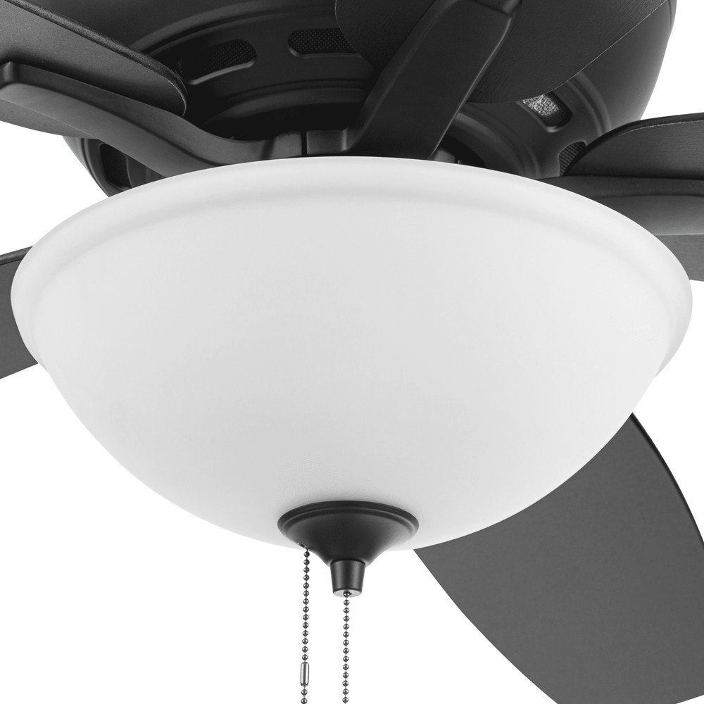 60" Black Ceiling Fan with Light, 5 Blades, Reverse Airflow, Pull Chain Control